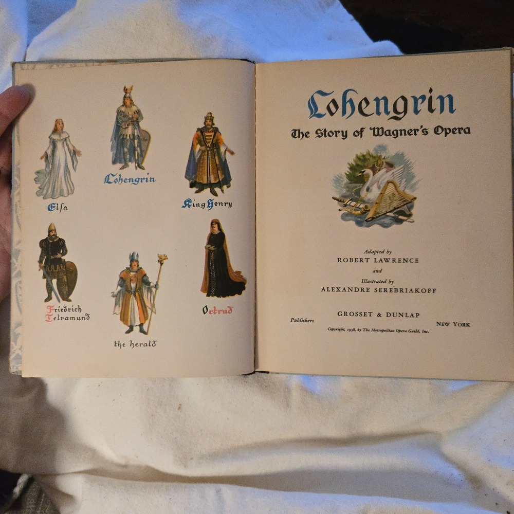VTG Wagner Opera Book 1938 Grosset & Dunlap Lohengrin Blue Illustrated USA GUC - Picture 5 of 14